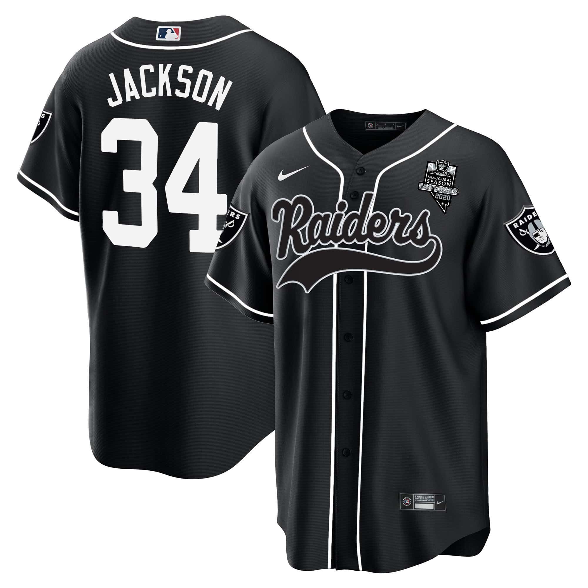 Men Oakland Raiders 34 Jackson Black 2024 Nike Vapor Baseball NFL Jersey